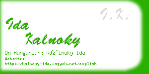 ida kalnoky business card